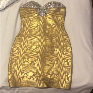 Gold bandage dress